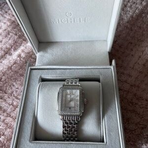 Michele Watch - Diamond bezel with mother of Pearl face